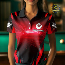 Load image into Gallery viewer, Personalized Thunder Lightning Scorpion Billiard Shirt For Women, 8 Ball Billiard Team Jerseys |Red TDM4869