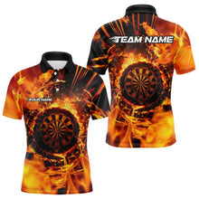Load image into Gallery viewer, Orange Swirling Flame Dart Shirt For Men Custom Dart Jersey Pocket Option TDM3790