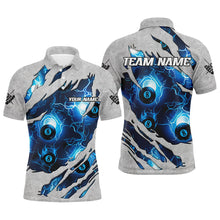 Load image into Gallery viewer, Personalized Blue 8 Ball Pool Pattern Custom Thunder Lightning Billiard Ball 8 Jerseys For Men TDM1899