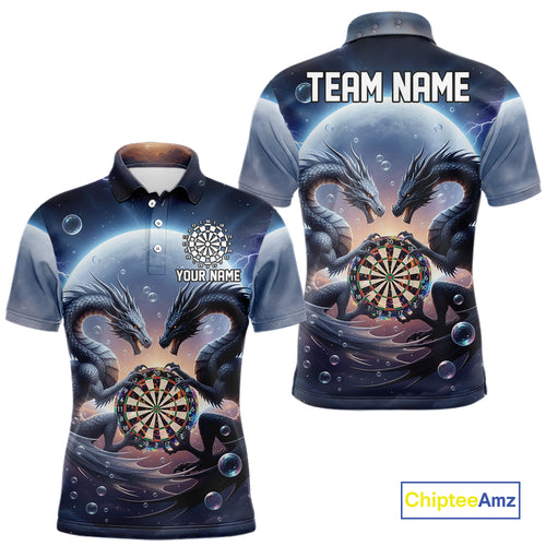 Personalized Dragon Darts Shirt For Men Custom Dragon Darts League Team Jersey Polo & 1/4 Zip TDM4876