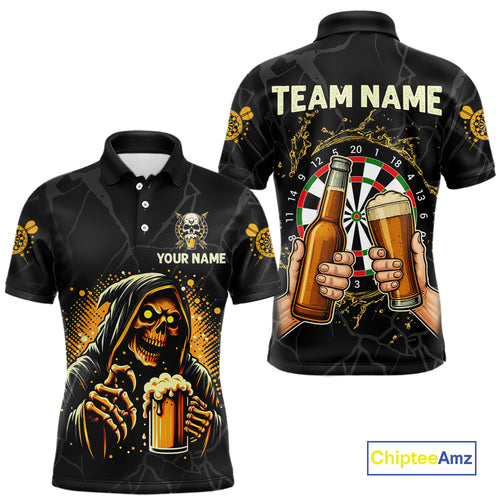 Funny Darts And Beer Grim Reaper Darts Shirt For Men Custom Drinking Darts Team Jersey Outfit TDM4879