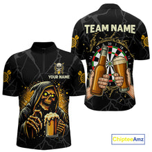 Load image into Gallery viewer, Funny Darts And Beer Grim Reaper Darts Shirt For Men Custom Drinking Darts Team Jersey Outfit TDM4879