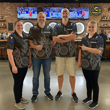 Load image into Gallery viewer, Personalized Darts Tournament Jerseys For Men Custom Dartboard Fire Flame Darts Shirts |Blue TDM5565