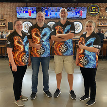 Load image into Gallery viewer, Personalized Fire And Icy Dragon Darts Shirt For Men, Lightning Darts Jersey Polo &amp; 1/4 Zip TDM6184