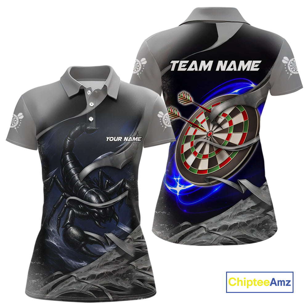 Personalized Funny Scorpion Darts Shirt For Women Custom Darts Team Shirt Jersey Polo & 1/4 Zip TDM4886