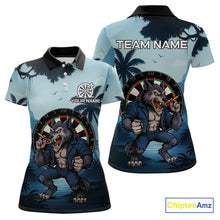 Load image into Gallery viewer, Funny Wolf Jungle Dart Shirts For Women Custom Dart Team Jerseys Polo &amp; 1/4 Zip, Best Darts Gifts TDM4085