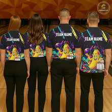 Load image into Gallery viewer, Colorful Bowling Jersey Funny Banana Bowling Polo &amp; 1/4 Zip For Women, Custom Bowling Team Shirts TDM6626