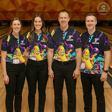 Load image into Gallery viewer, Colorful Bowling Jersey Funny Banana Bowling Polo &amp; 1/4 Zip For Women, Custom Bowling Team Shirts TDM6626