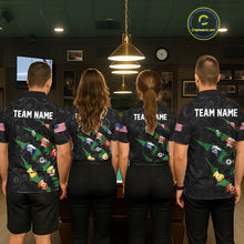 Load image into Gallery viewer, Custom Green 8 Ball Pool Scratch Billiard Shirt For Women, Black Billiard Team Jersey Polo &amp; 1/4 Zip TDM6435