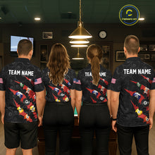 Load image into Gallery viewer, Custom Red 8 Ball Pool Scratch Billiard Shirt For Men, Black Billiard Team Jersey Polo &amp; 1/4 Zip TDM6437