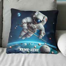 Load image into Gallery viewer, Funny Astronaut Playing Billiard Pillow Custom Funniest Pillow Pool Gift TDM0834