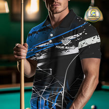 Load image into Gallery viewer, Black And Blue 8 Ball Crown Men&#39;s Billiard Shirts Custom Billiards Jerseys, Pool League Team Shirt TDM5133