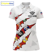 Load image into Gallery viewer, Personalized Scratch 8 Ball Billiard Shirt For Women Custom Pool Jersey, Billiard Team Shirt |Red TDM5989