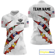 Load image into Gallery viewer, Personalized Scratch 8 Ball Billiard Shirt For Women Custom Pool Jersey, Billiard Team Shirt |Red TDM5989