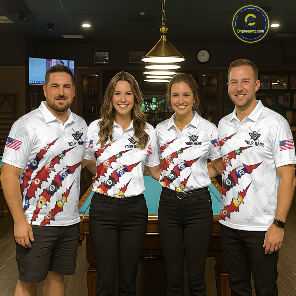 Personalized Scratch 8 Ball Billiard Shirt For Women Custom Pool Jersey, Billiard Team Shirt |Red TDM5989