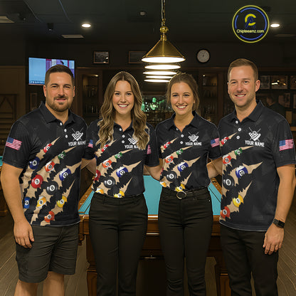 Personalized Scratch 8 Ball Billiard Shirt For Women Custom Pool Jersey, Billiard Team Shirt |Black TDM5990