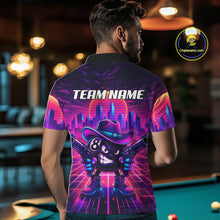 Load image into Gallery viewer, Custom Retro Funny Neon 8 Ball Pool Billiard Shirt For Men, Billiard Team Jersey Polo &amp; 1/4 Zip TDM6219