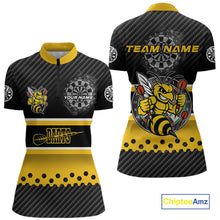 Load image into Gallery viewer, Yellow Black Darts Bee Custom Name Darts Shirts For Women, Funny Darts Apparel, Best Darts Gifts TDM4918