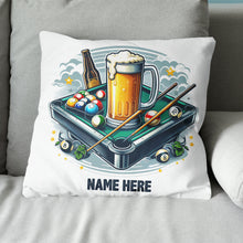 Load image into Gallery viewer, Funny Billiard Balls And Beer Custom White Pillow, Billiard Pillow Gifts TDM0839