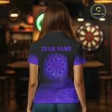 Load image into Gallery viewer, Personalized Sea Purple Gradient Darts Polo &amp; Quarter Zip Custom Dart Shirts For Women Dart Jerseys TDM4709