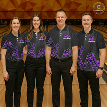 Load image into Gallery viewer, Personalized Fire Flame Bowling Jersey For Men Custom Bowling Team Shirt Polo &amp; 1/4 Zip |Purple TDM6240
