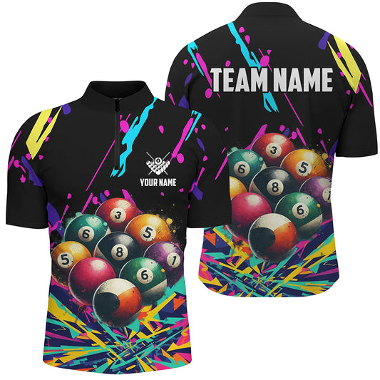 Personalized Colorful Billiard Balls 3D Printed Shirts For Men Custom Unique Billiard Apparel TDM1581