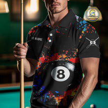 Load image into Gallery viewer, Funny 8&amp;9 Ball Pool Colorful Paint Splash Billiard Shirt For Men Custom Billiard Team Jerseys TDM4295