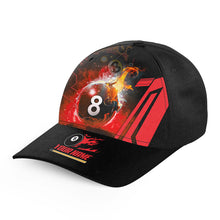 Load image into Gallery viewer, Billiard 8 Ball Flame Red Version 3D Printed Caps Hats, Custom Adjustable Billiard Baseball Caps For Men Women TDM0677
