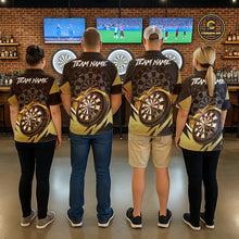 Load image into Gallery viewer, Black And Gold Dartboard Wolf Darts Shirt For Women Custom Darts Jersey Team Polo &amp; 1/4 Zip TDM6470