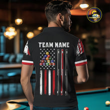 Load image into Gallery viewer, Personalized Grunge American Flag 9 Ball Pool Team Shirt For Men Custom Patriotic Billiard Shirts TDM4734