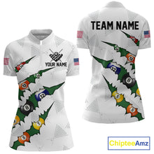 Load image into Gallery viewer, Personalized Scratch 8 Ball Billiard Shirt For Women Custom Pool Jersey, Billiard Team Shirt |Green TDM5869