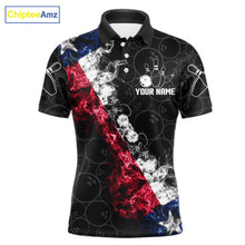 Load image into Gallery viewer, Custom Texas Flag Smoke Bowling Shirts For Men, Patriotic Texas Bowling Team Jersey Polo &amp; 1/4 Zip TDM6474