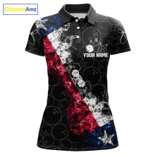 Load image into Gallery viewer, Custom Texas Flag Smoke Bowling Shirts For Women, Patriotic Texas Bowling Team Jersey Polo &amp; 1/4 Zip TDM6474