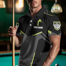 Load image into Gallery viewer, Billiard Jerseys For Men Custom Polo &amp; 1/4 Zip Billiard Shirt, Team Pooler Short Sleeve|Green Neon TDM4741