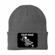 Load image into Gallery viewer, Personalized Skull 9 Ball Billiard Knit Beanie Hat With Rectangle Patch Custom Billiard Knit Cap TDM4941