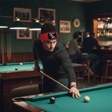 Load image into Gallery viewer, Personalized Skull 9 Ball Billiard Knit Beanie Hat With Rectangle Patch Custom Billiard Knit Cap TDM4941