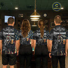 Load image into Gallery viewer, US Flag Grim Reaper Smoke Billiard Shirt For Men Custom 8 Ball Pool Team Jersey Polo &amp; 1/4 Zip TDM6258
