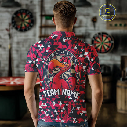 Funny Geometric Grunge Flamingo Dart Shirts For Men Custom Darts Jerseys Outfits, Darts Gifts TDM3963