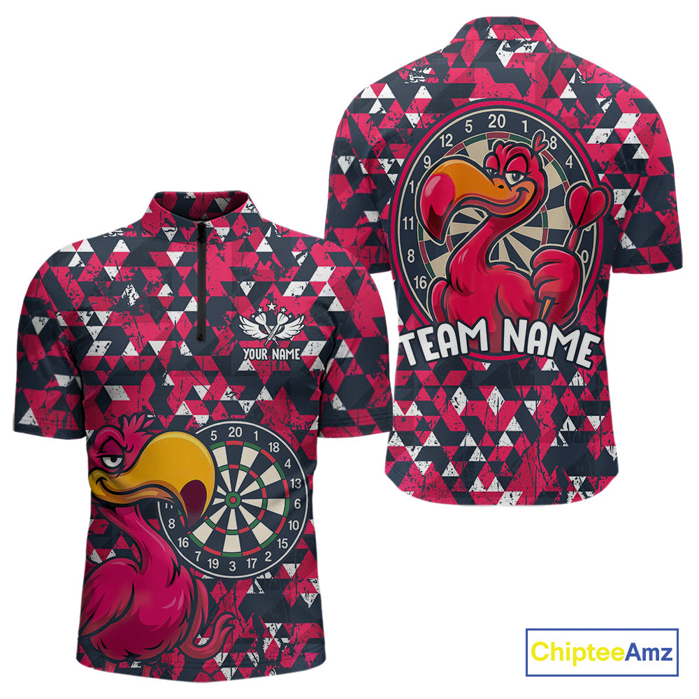 Funny Geometric Grunge Flamingo Dart Shirts For Men Custom Darts Jerseys Outfits, Darts Gifts TDM3963