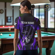 Load image into Gallery viewer, Personalized Thunder Lightning Wolf Billiard Shirt For Women, 8 Ball Billiard Team Jerseys |Purple TDM4521