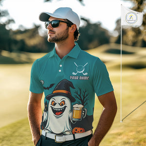 Funny Ghostly Beer Halloween Golf Polo Shirt For Men Custom Halloween Ladies Golf Outfit TDM4944