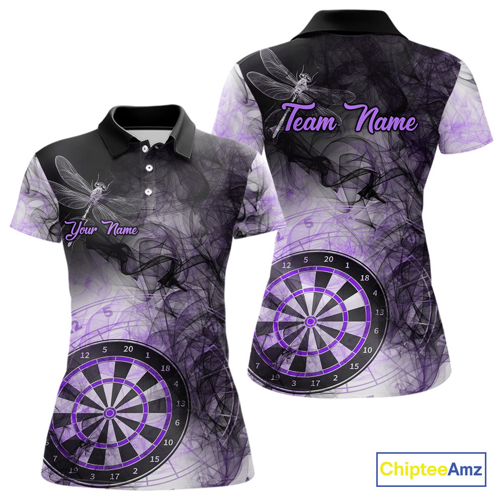 Black And Purple Smoke Dart Shirts For Women Custom Dart Jersey Pocket Option TDM3837