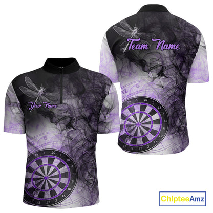 Black And Purple Smoke Dart Shirts For Men Custom Dart Jersey Pocket Option TDM3837