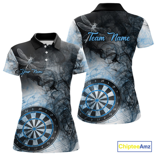 Black And Blue Smoke Dart Shirts For Women Custom Dart Jersey Pocket Option TDM3838