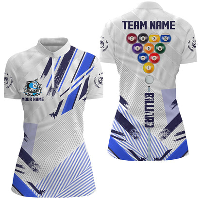 Personalized Blue 10 Ball Pool Tournament Sport Shirts, 10 Ball Billiard Team Jerseys For Men TDM1755