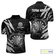 Load image into Gallery viewer, White Black Darts Board Break Glass Custom Dart Shirts For Men, Darts Team Shirts Dart Jersey TDM4522