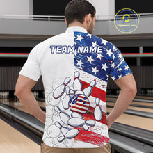 Load image into Gallery viewer, American Flag Patriotic Bowling Shirt For Men Custom Bowling Polo &amp; Quarter Zip Team Shirts TDM6276
