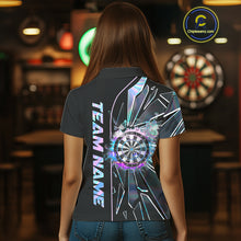 Load image into Gallery viewer, Personalized Holographic Break Glass Womens Dart Shirts Custom Darts Jersey Team Polo &amp; 1/4 Zip TDM5157
