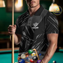 Load image into Gallery viewer, Black 8 Ball Billiard Shirt For Men Custom Billiard Tournament Pool Team Jersey Polo &amp; 1/4 Zip TDM6023