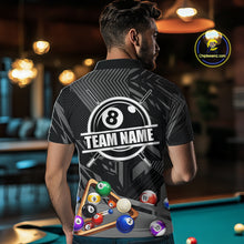 Load image into Gallery viewer, Black 8 Ball Billiard Shirt For Men Custom Billiard Tournament Pool Team Jersey Polo &amp; 1/4 Zip TDM6023